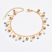 Wholesale Jewelry Casual Elegant Beach Eye Bell Copper 18k Gold Plated Anklet sku image 1