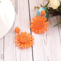 1 Paire Exagéré Bohémien Chrysanthème Tresser Raphia Boucles D'oreilles sku image 1