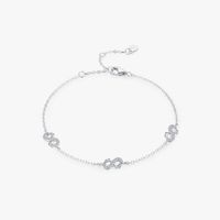 Wholesale Ins Style Simple Style Infinity Sterling Silver Rhodium Plated Zircon Bracelets sku image 1