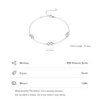 Wholesale Ins Style Simple Style Infinity Sterling Silver Rhodium Plated Zircon Bracelets main image 3