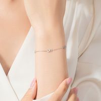 Wholesale Ins Style Simple Style Infinity Sterling Silver Rhodium Plated Zircon Bracelets main image 4