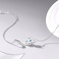 Elegant Simple Style Star Waves Sterling Silver Spray Plating Inlay Zircon Bracelets main image 1