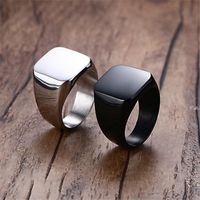 Simple Style Geometric Solid Color Alloy Plating Men's Rings main image 1