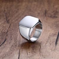 Simple Style Geometric Solid Color Alloy Plating Men's Rings main image 4