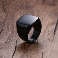 Simple Style Geometric Solid Color Alloy Plating Men's Rings main image 3