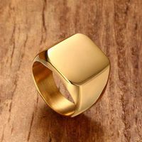 Simple Style Geometric Solid Color Alloy Plating Men's Rings main image 2