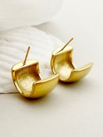 1 Pair Vintage Style Simple Style Commute C Shape Polishing Plating 304 Stainless Steel 14K Gold Plated Ear Studs main image 3