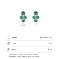 1 Pair Ins Style Simple Style Irregular Round Sterling Silver Plating Inlay Zircon Rhodium Plated Ear Studs main image 3