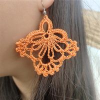 Vacation Solid Color Fabric Crochet Lace Women's Drop Earrings main image 5