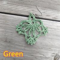 Vacation Solid Color Fabric Crochet Lace Women's Drop Earrings sku image 5