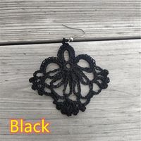 Vacation Solid Color Fabric Crochet Lace Women's Drop Earrings sku image 10