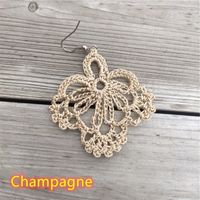 Vacation Solid Color Fabric Crochet Lace Women's Drop Earrings sku image 14