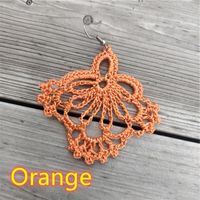 Vacation Solid Color Fabric Crochet Lace Women's Drop Earrings sku image 17