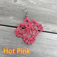 Vacation Solid Color Fabric Crochet Lace Women's Drop Earrings sku image 15