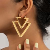 Retro Modern Style Triangle Alloy Plating Women's Earrings main image 1