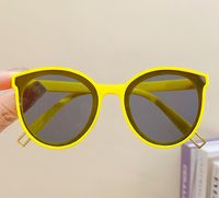 Cute Solid Color Pc Round Frame Square Oval Frame Full Frame Kids Sunglasses sku image 24
