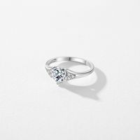 Wholesale Elegant Shiny Heart Shape Sterling Silver Rhodium Plated Zircon Rings main image 5