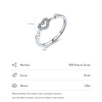 Wholesale Elegant Simple Style Heart Shape Sterling Silver Thai Silver Zircon Rings main image 3