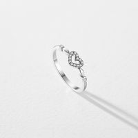 Wholesale Elegant Simple Style Heart Shape Sterling Silver Thai Silver Zircon Rings main image 5