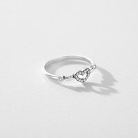 Wholesale Elegant Simple Style Heart Shape Sterling Silver Thai Silver Zircon Rings main image 1