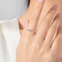 Wholesale Elegant Simple Style Heart Shape Sterling Silver Thai Silver Zircon Rings main image 4