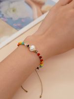 Sweet Colorful Artificial Crystal Freshwater Pearl Beaded Women's Bracelets main image 6