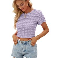 Women's T-shirt Short Sleeve T-shirts Patchwork Streetwear Solid Color main image 2