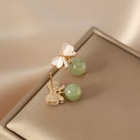 1 Pair Chinoiserie Simple Style Bow Knot Opal Inlay Artificial Pearls Opal Earrings main image 4