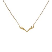 Rétro Simple Style Antlers Titane Acier Placage Pendentif Collier main image 3