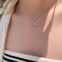 Wholesale Simple Style Solid Color Sterling Silver Crystal Pendant Necklace main image 4