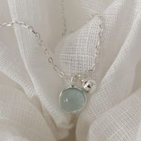 Wholesale Simple Style Solid Color Sterling Silver Crystal Pendant Necklace main image 5