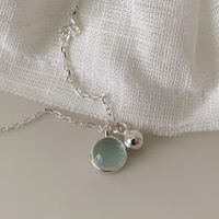Wholesale Simple Style Solid Color Sterling Silver Crystal Pendant Necklace sku image 1
