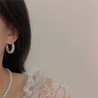 Commuer Géométrique Perle D'imitation Le Cuivre Incruster Perles Artificielles Femmes Des Boucles D'oreilles main image 5