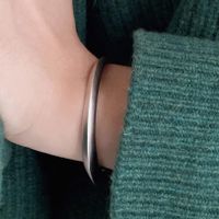 Wholesale Simple Style Streetwear Solid Color Sterling Silver Cuff Bracelets main image 3