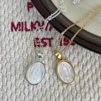Wholesale Ins Style Portrait Sterling Silver Shell Pendant Necklace main image 6