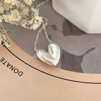 Großhandel Einfacher Stil Herzform Sterling Silber Halskette Mit Anhänger main image 4