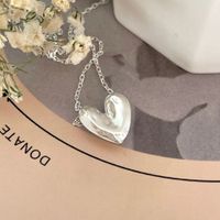 Wholesale Simple Style Heart Shape Sterling Silver Pendant Necklace main image 4