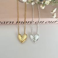 Großhandel Einfacher Stil Herzform Sterling Silber Halskette Mit Anhänger main image 5