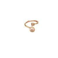 Modern Style Geometric Freshwater Pearl Copper Inlay Freshwater Pearl Open Ring main image 5