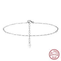 Wholesale Jewelry Simple Style Geometric Sterling Silver 14k Gold Plated Anklet sku image 2