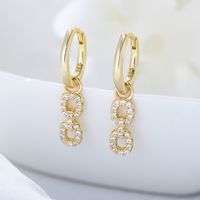 1 Paire Style Simple Couleur Unie Incruster Argent Sterling Strass Boucles D'oreilles main image 6