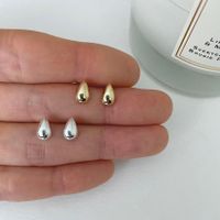 1 Pair Simple Style Water Droplets Sterling Silver Plating Ear Studs main image 1
