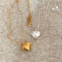 Wholesale Simple Style Heart Shape Sterling Silver Pendant Necklace sku image 1