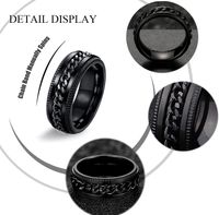 Simple Style Geometric Titanium Steel Plating Inlay Zircon Men's Rings main image 3