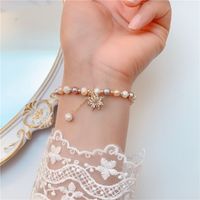 Sweet Flower Copper Plating Inlay Zircon Gold Plated Bracelets main image 5