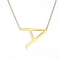 Simple Style Letter Stainless Steel Plating Hollow Out Pendant Necklace sku image 1