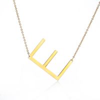 Simple Style Letter Stainless Steel Plating Hollow Out Pendant Necklace sku image 4