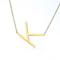 Simple Style Letter Stainless Steel Plating Hollow Out Pendant Necklace sku image 9