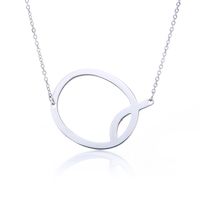 Simple Style Letter Stainless Steel Plating Hollow Out Pendant Necklace sku image 38
