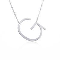 Simple Style Letter Stainless Steel Plating Hollow Out Pendant Necklace sku image 28